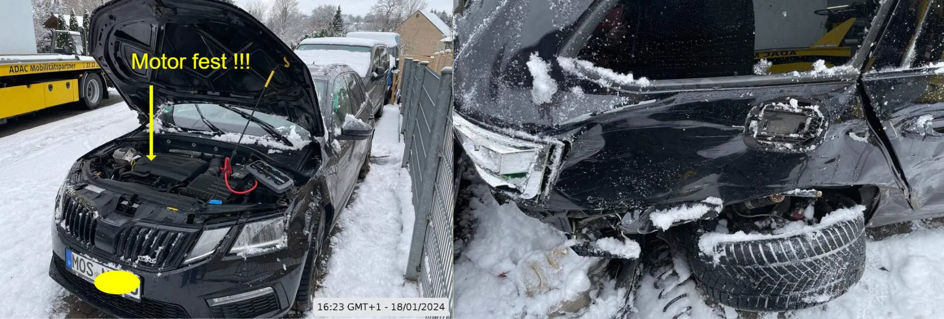 Detailné fotografie poškodení po nehode v Nemecku zobrazené v AUTO-Passe. Detailné fotografie poškodení po nehode v Nemecku zobrazené v AUTO-Passe.