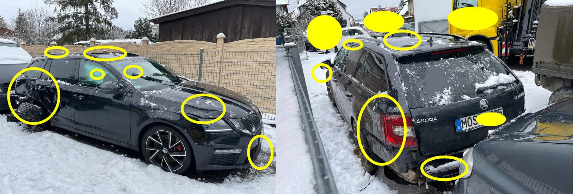 Detailné fotografie poškodení po nehode v Nemecku zobrazené v AUTO-Passe. Detailné fotografie poškodení po nehode v Nemecku zobrazené v AUTO-Passe.